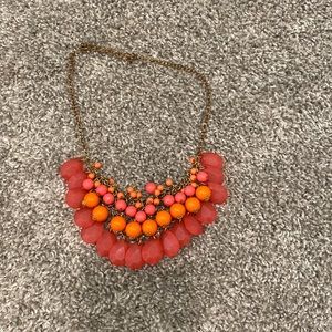 Boutique pink/orange statement necklace